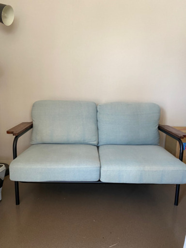 アイアンフレーム　デニムソファ　中古品