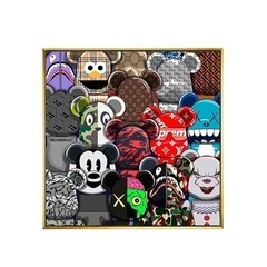 ベアブリック　パネルアート　コラボ　フレーム一体型