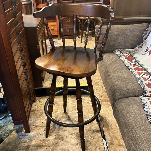 飛騨産業　キツツキマーク ハイチェア　カウンターチェア 回転椅子② HIDA 家具・インテリア 飛騨産業 キツツキマーク ハイチェア