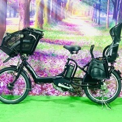 ❽ 5233子供乗せ電動アシスト自転車ブリヂストン3人乗り対応20インチ