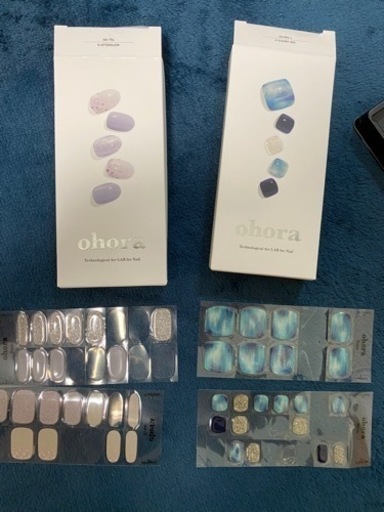 【配送相談可】オホーラ　ohora ジェルネイルシール9箱セット（硬化ライト、ベース・トップコート、リムーバー付）