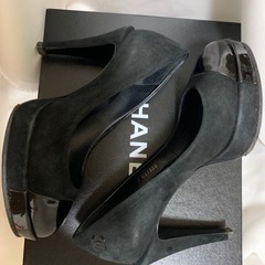 CHANEL シャネル　パンプス　35.0 ヒール　靴　黒　ブラックの画像