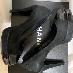 CHANEL シャネル　パンプス　35.0 ヒール　靴　黒　ブラックの画像