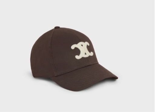 CELINE 【新品タグ付き】トリオンフ ベースボールキャップ / カカオL