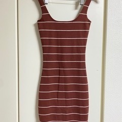 海外購入 セクシー タイト 膝丈ワンピース ボディコン ボーダー ノースリーブの画像