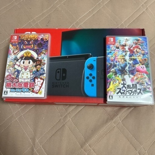 任天堂　スウィッチ本体＋付属品全て＋スマブラソフト＋桃鉄ソフト