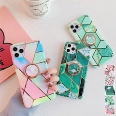 新品未使用　marcydorn バンカーリング付カラフルラインパターン iPhoneケース　iPhone11ProMaxの画像