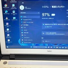 NEC LaVie NS100/C1W-P2 PC-NS100C1W-P2 2016年1月発売モデル・Dual-Core-Cel-3215U(2コア/2スレッド・第5世代Broadwell)搭載 / メモリーは8GB(最大16GB) / HDDは500GB / Win11＆ Office2010インストール済 / 大画面15.6インチWXGA (1366x768)省電力スーパーシャインビューLED液晶搭載/ DVDスーパーマルチドライブ搭載 / 中古品の画像