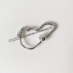新品未使用　marcydorn  変形ワンポイントサークルデザインヘアクリップ　シルバーの画像