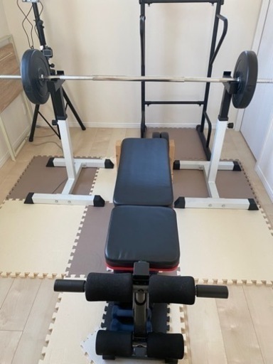 マルチシットアップベンチ、バーベル、ラック　10,000→7,000