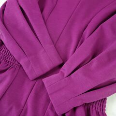 【No.62】美品 シフォンスリーブ七分丈トップス Mサイズ パープル 紫の画像