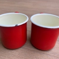 ホーローマグカップ×2個 富士ホーローの画像