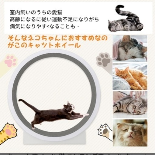 キャット　ホイール　猫　ホワイト　120センチ