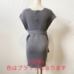 新品未使用　marcydorn  ウエストマークショート丈ワンピースニット　ブラックの画像