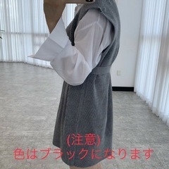 新品未使用　marcydorn  ウエストマークショート丈ワンピースニット　ブラックの画像