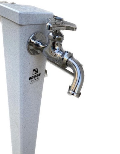 イタリア製セラミックタイル【グリジオ外用：23枚】＆立水栓柱、蛇口