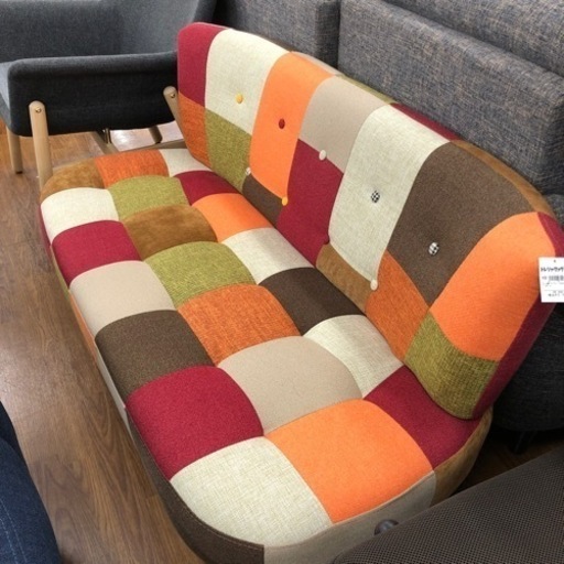 二人掛けソファー　パッチワーク　10,780円