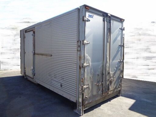 トラックコンテナ 箱 4560x1850x2500 ロング 横扉付 アルミバン 冷凍冷蔵 倉庫 物置 ガレージ 愛媛より