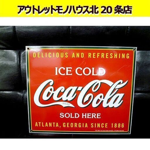 コカ・コーラ ブリキ看板 赤 壁掛け 35×29cm Coca-Cola インテリア雑貨 ガレージ ビンテージ アメリカン雑貨 看板 メタルサイン 札幌 北20条店