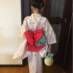 浴衣130サイズと兵児帯2枚　女の子　激安激かわ