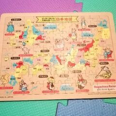 無料　ピーターラビットの日本地図パズル
