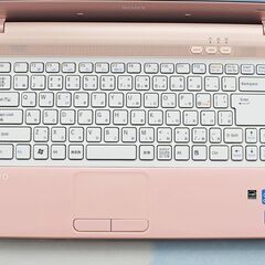 全国配送可♪ SONY 人気のピンクVAIO Corei3 大容量HDD 750GB Bluetooth、カメラ、マイク搭載！ リモート ノートパソコン CD DVD WPS Office YouTube 学生 主婦 初心者さん 初期設定済み！ SSD換装可♪ Excel、Word、PowerPoint☆の画像