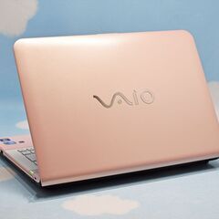 全国配送可♪ SONY 人気のピンクVAIO Corei3 大容量HDD 750GB Bluetooth、カメラ、マイク搭載！ リモート ノートパソコン CD DVD WPS Office YouTube 学生 主婦 初心者さん 初期設定済み！ SSD換装可♪ Excel、Word、PowerPoint☆の画像
