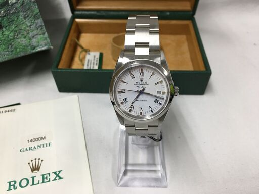 新品仕上げ済み ROLEX エアキング 14000M K番 保証書付き 自動巻き SS ホワイト文字盤 中古 超美品 ステンレススチー