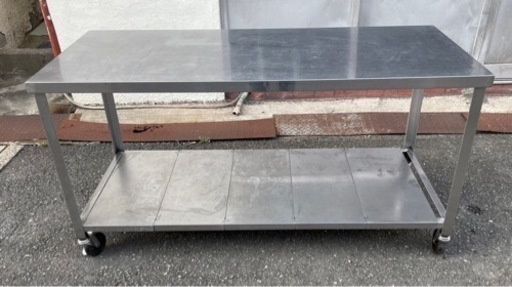 業務用 キャスター付き コンロ台 作業台 調理台 1500×600×800 キッチン 用品 店舗 居酒屋 焼き台 厨房 飲食店 ガス台 厨房機器 大阪発