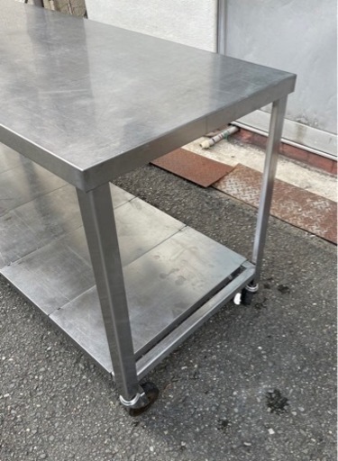 業務用 キャスター付き コンロ台 作業台 調理台 1500×600×800 キッチン 用品 店舗 居酒屋 焼き台 厨房 飲食店 ガス台
