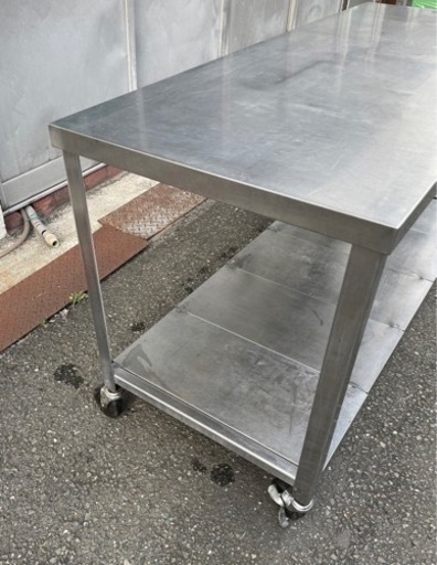 業務用 キャスター付き コンロ台 作業台 調理台 1500×600×800 キッチン 用品 店舗 居酒屋 焼き台 厨房 飲食店 ガス台