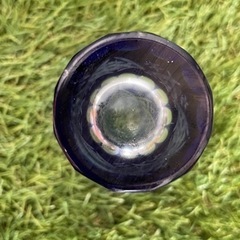 瑠璃被せ　切子　グラス　ガラス　5客  新品未使用の画像