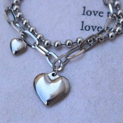 新品未使用　sevens  ハートブレスレッド　シルバーの画像