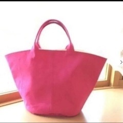 最終値下げ♪ハンドメイド作品♪美品♪布ホットピンクの かごトート...