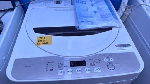 ?洗濯機41 SHARP 2018年製 4.5kg 大阪府内全域配達無料 設置動作確認込み 保管場所での引取は値引きします