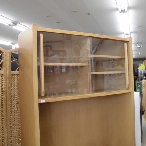 レンジボード ナチュラル 幅80cm キッチン収納　幅80×奥行44×高さ181cm 食器棚 キッチン収納 木目調 札幌市 西野店