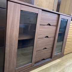 ☆ジモティ割あり☆ ショーケース ライトブラウン H180.5×D45×W90 