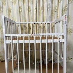 ベビーベッド 折り畳み ホワイト[ミニサイズ]の画像