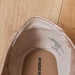 新品未使用☆ローヒールパンプス シャイニーピンクベージュ L～LL相当の画像