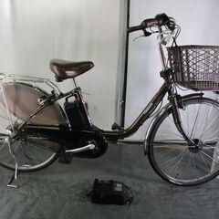 C909★整備済み　中古電動自転車★【24インチ　Panasonicビビ　12Ah　ブラウン　】