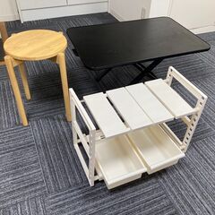 折りたたみ机・スツール・シンク下収納セット