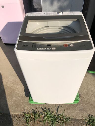 (売約済み)AQUA 洗濯機5kg「３Dアクティブ洗浄＆高濃度クリーン浸透」クリアガラストップ 2019年製 AQW-GS50G
