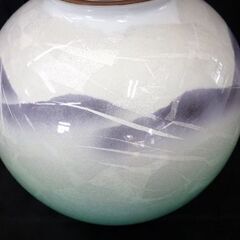 ☆九谷焼 宗秀窯 花びん 花瓶 高さ23.2cm 口径11cm 銀彩 和モダン 釉裏銀彩 フラワーベース 花器 札幌 北20条店の画像