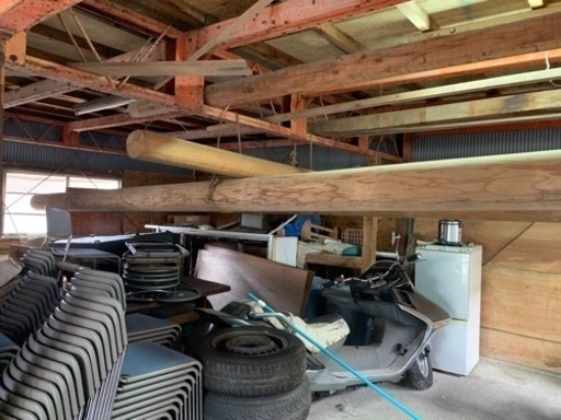 木材、丸太、担ぎ棒、木、7m2本