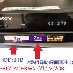 SONYブルーレイレコーダー　BDZ-RX105　