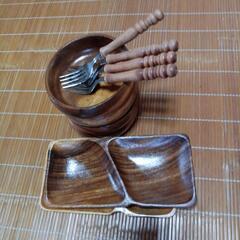 食器，木製の画像