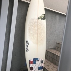 サーフボード 約188cm 3枚フィン ホワイト×スカイブルー 白水色