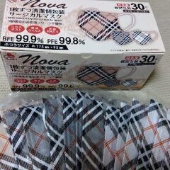 不織布・個包装サージカルマスク（チェック）