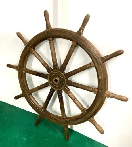 【SOLD OUT】特大！木製ラット 船舶用ハンドル 舵 大型舵輪 直径120cm 店舗ディスプレイ