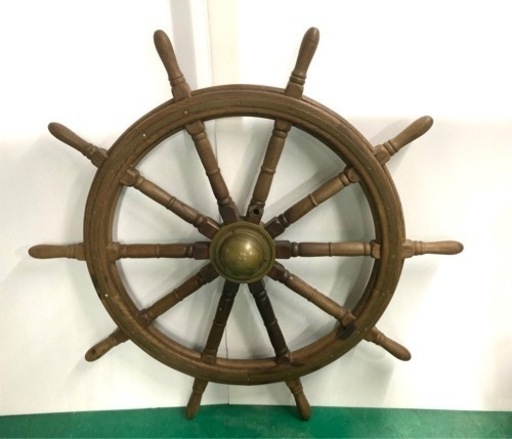 【SOLD OUT】特大！木製ラット 船舶用ハンドル 舵 大型舵輪 直径120cm 店舗ディスプレイ